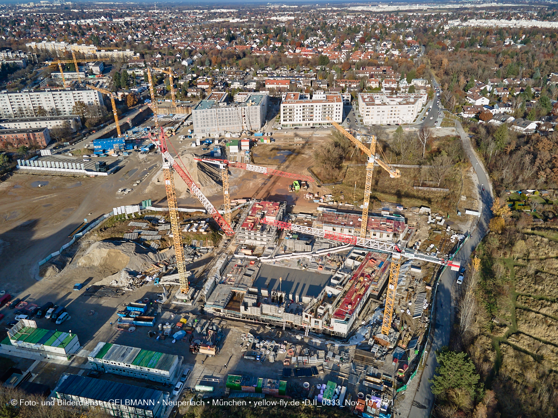 19.11.2021 - Luftbilder von der Baustelle Alexisquartier und Pandion Verde in Neuperlach 19.11.2021 - Luftbilder von der Baustelle Alexisquartier und Pandion Verde in Neuperlach